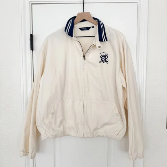 Vintage 80s Ralph Lauren Polo Jacket, Bayport Monogram Poplin